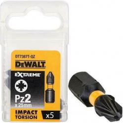 Pack of 5 Pz2 25mm Impact Torsion Screwdriver Bit DT7387T-QZ DeWalt
