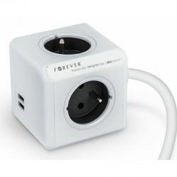 Extension Cable Box Distribution Dice Cube 1,5m 2x USB 2100ma 4x Socket 3680W Forever