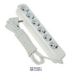 Extenision cords with ground 6 places 1.5m