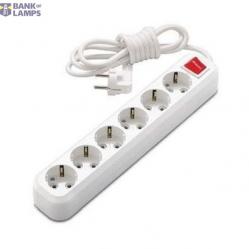 Extenision cords with ground 6 places 5m