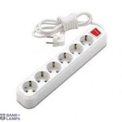 Extenision cords with ground with switch 6 places 1.5m