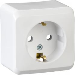 PRIMA - single socket outlet with side earth - 16A, white