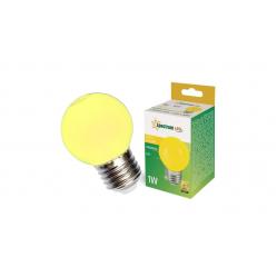 LED G45 E-27 230V 1W  YELLOW PCV SPECTRUM