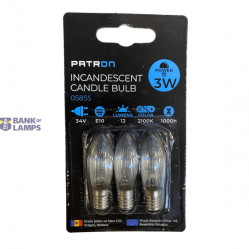 Incandescent Candle Bulb 3W E10 C6 34V Clear