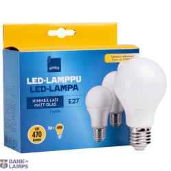 LED Bulb E27 5W A60 2700K 470lm FR 3x1