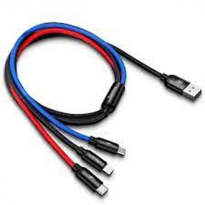 Multi-Connector USB-A Charging Cable USB-C + Micro-USB + Lightning, 1.2m, Device Charging, Not Suitable for Data Transfer, Black Multi-Connector USB-A Charging Cable USB-C + Micro-USB + Lightning, 1.2m, Device Charging, Not Suitable for Data Transfer, Black