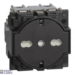 L.NOW-flat socket 16A Ger-Ita std black