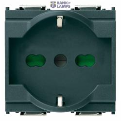 2P+E 16A universal outlet grey