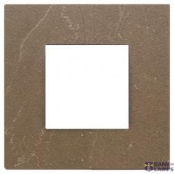 Plate 2M marbl.stoneware Coffee brown