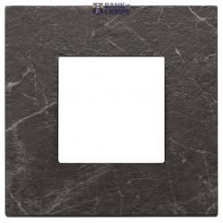 Plate 2M marbl.stoneware black Marquina