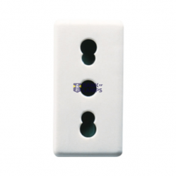 ITALIAN STANDARD SOCKET-OUTLET 250V ac - 2P+E 16A DUAL AMPERAGE - P11-P17 - 1 MODULE - SYSTEM WHITE