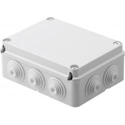 JUNCTION BOX WITH PLAIN SCREWED LID - IP55 - INTERNAL DIMENSIONS 190X140X70 - WALLS WITH CABLE GLANDS - GREY RAL 7035