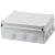 JUNCTION BOX WITH PLAIN SCREWED LID - IP55 - INTERNAL DIMENSIONS 240X190X90 - WALLS WITH CABLE GLANDS - GREY RAL 7035