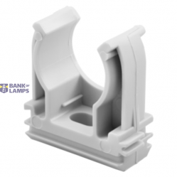 SHOCKPROOF POLYMER SADDLE SNAP CLIP - FOR EXTERNAL CONDUITS Ø 20MM - GREY RAL 7035