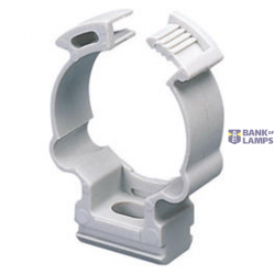 SHOCKPROOF POLYMER SADDLE COLLAR CLIP - FOR EXTERNAL CONDUITS Ø 25MM - GREY RAL 7035
