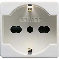 ITALIAN/GERMAN STANDARD SOCKET-OUTLET 250V ac - 2P+E 16A DUAL AMPERAGE - P40 - 2 MODULES - SYSTEM WHITE