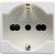 ITALIAN/GERMAN STANDARD SOCKET-OUTLET 250V ac - 2P+E 16A DUAL AMPERAGE - P40 - 2 MODULES - SYSTEM WHITE
