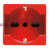 ITALIAN/GERMAN STANDARD SOCKET-OUTLET 250V ac - FOR DEDICATED LINES - 2P+E 16A DUAL AMPERAGE - P40 - 2 MODULES - RED - SYSTEM