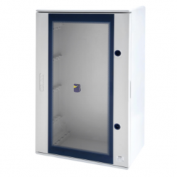 POLYESTER ENCLOSURE WITH TRANSPARENT DOOR FITTED WITH LOCK - 405X650X200 - IP66 - GRIGIO RAL 7035