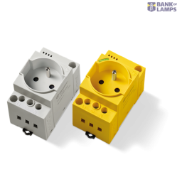 Modular Socket DIN Rail Yellow 230V 16A LED