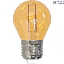 LED Filament Bulb E27, 2W, P45, Yellow