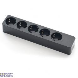 Extension without wire 16A  5P a/z black 2505-N FAMATEL