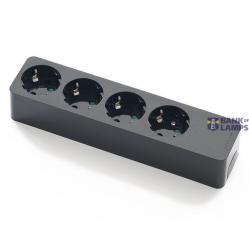 Extension without wire 16A  4P a/z black 2524-N FAMATEL