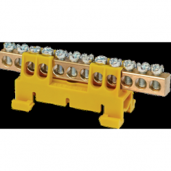 Connecting bridge 16mm2, 12-pole. DIN12 yellow