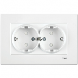Karre White Child Protected Double Earth Socket