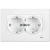 Karre White Child Protected Double Earth Socket