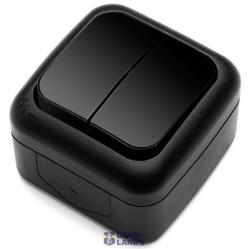 Palmiye Black (Quick Connection) Two Gang Switch