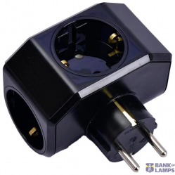 Socket Outlet Yonca Plus 3-Gang Earthed Black