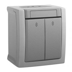Pacific Grey (Quick Connection) Two Gang Switch-Two Way Switch