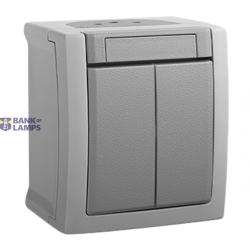 Pacific Grey (Quick Connection) Two Gang Switch