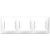 Sedna - horizontal 3-gang frame - white