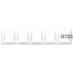 Sedna - horizontal 5-gang frame - white