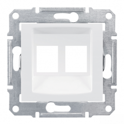 Connector Sedna, UTP, Cat 6, White, Plate, Double; AMP, MOLEX, KELINE, Cat 5e, (Wo)