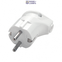 White Male Plug - Earthed Monoblock