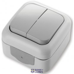 Palmiye Grey (Quick Connection) Two Gang Switch