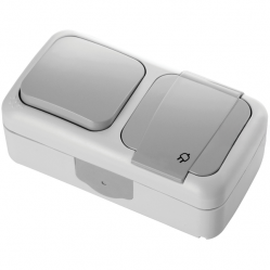 Palmiye Grey Switch + Earth Socket Hor CP (Quick Connection)