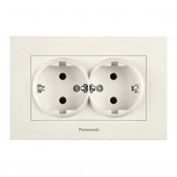 Karre Plus Beige Two Gang Earthed Socket