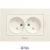 Karre Plus Beige Two Gang Socket Child Protection