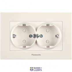 Karre Plus Beige Child Protected Double Earth Socket