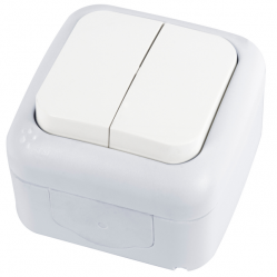 Palmiye White (Quick Connection) Two Gang Switch