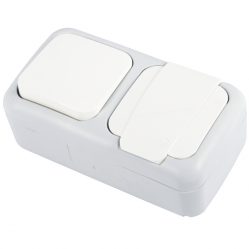 Palmiye White Switch + Earth Socket Hor CP (Quick Connection)