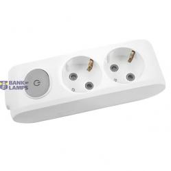 X-tendia White Two Gang Eart Soc Switch CP