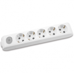 X-tendia White Five Gang Socket Switch Earth CP