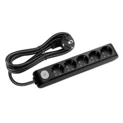 X-tendia Black Five Gang Soc Switch Earth Cab CP 1,5M