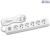 X-tendia White Six Gang Socket Switch Earth Cable CP