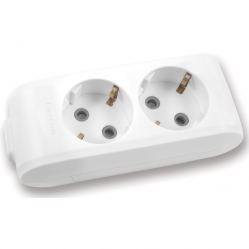 X-tendia White Two Gang Earth Socket CP